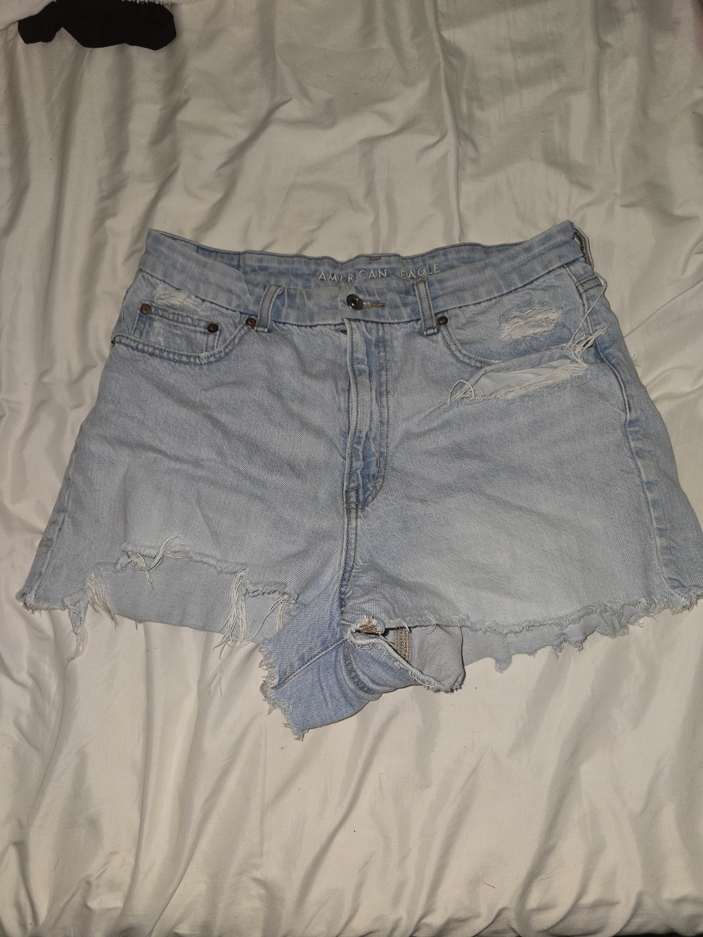 American Eagle Outfitters Light Wash Distressed Jean Shorts